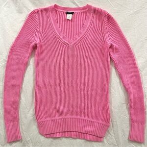 J Crew Pink V-Neck cotton Sweater